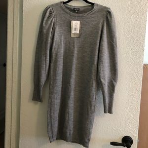 New Grey lily rose long sleeve dress size: medium